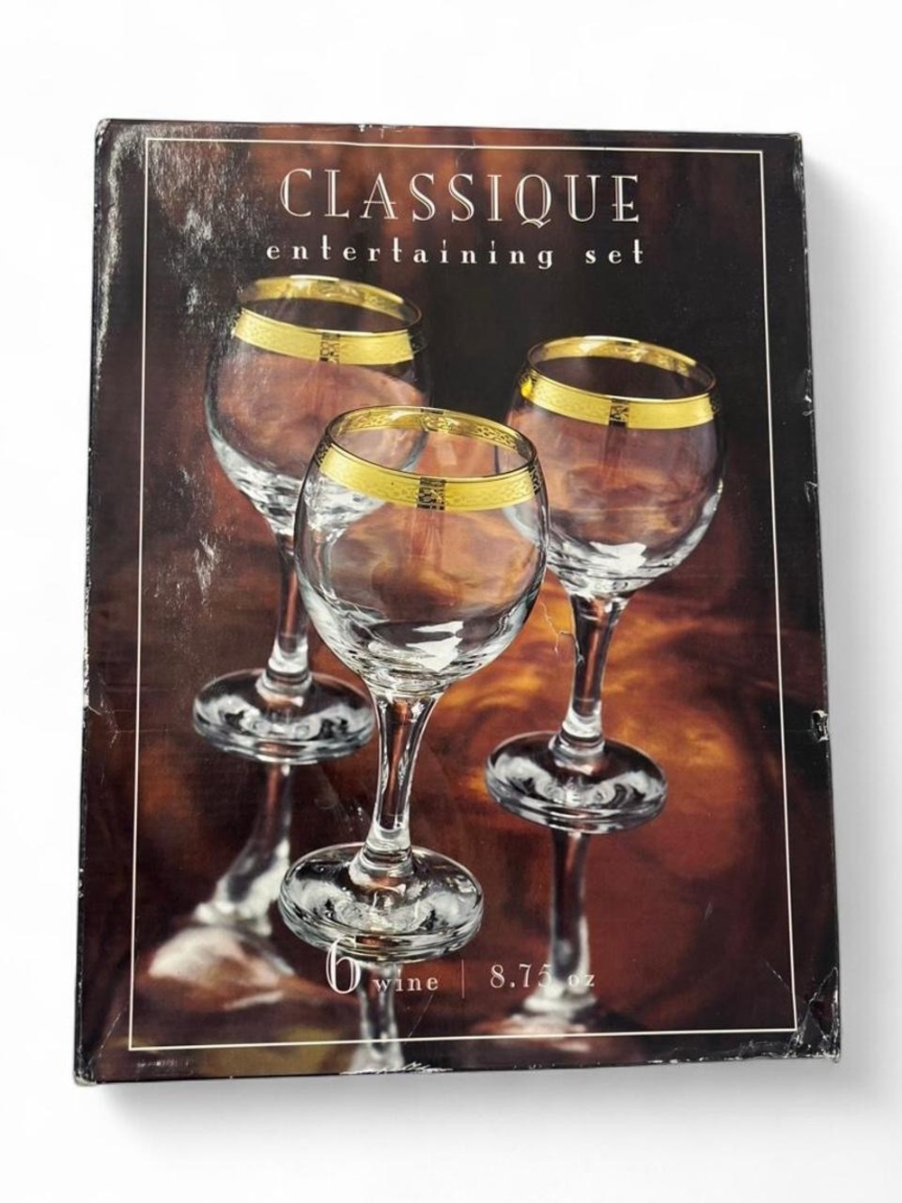 Vintage 6 Circleware Wine Glasses 8.75oz